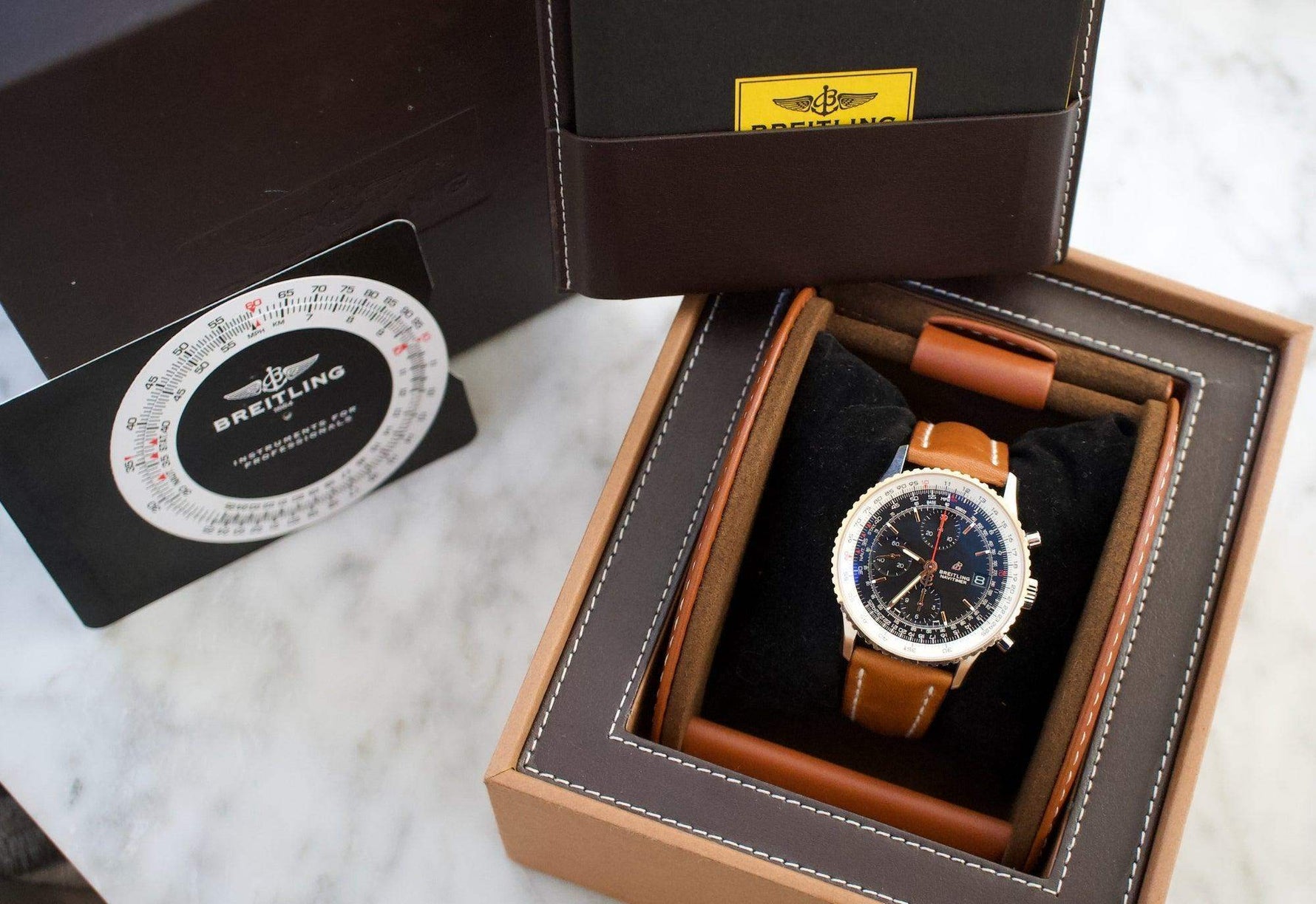 Sold Out: Breitling Navitimer U13324211B1 41MM Chronograph Two Tone Black Steel and Gold Box and Papers 2018 - WearingTime Luxury Watches