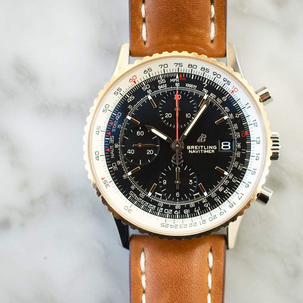 Sold Out: Breitling Navitimer U13324211B1 41MM Chronograph Two Tone Black Steel and Gold Box and Papers 2018