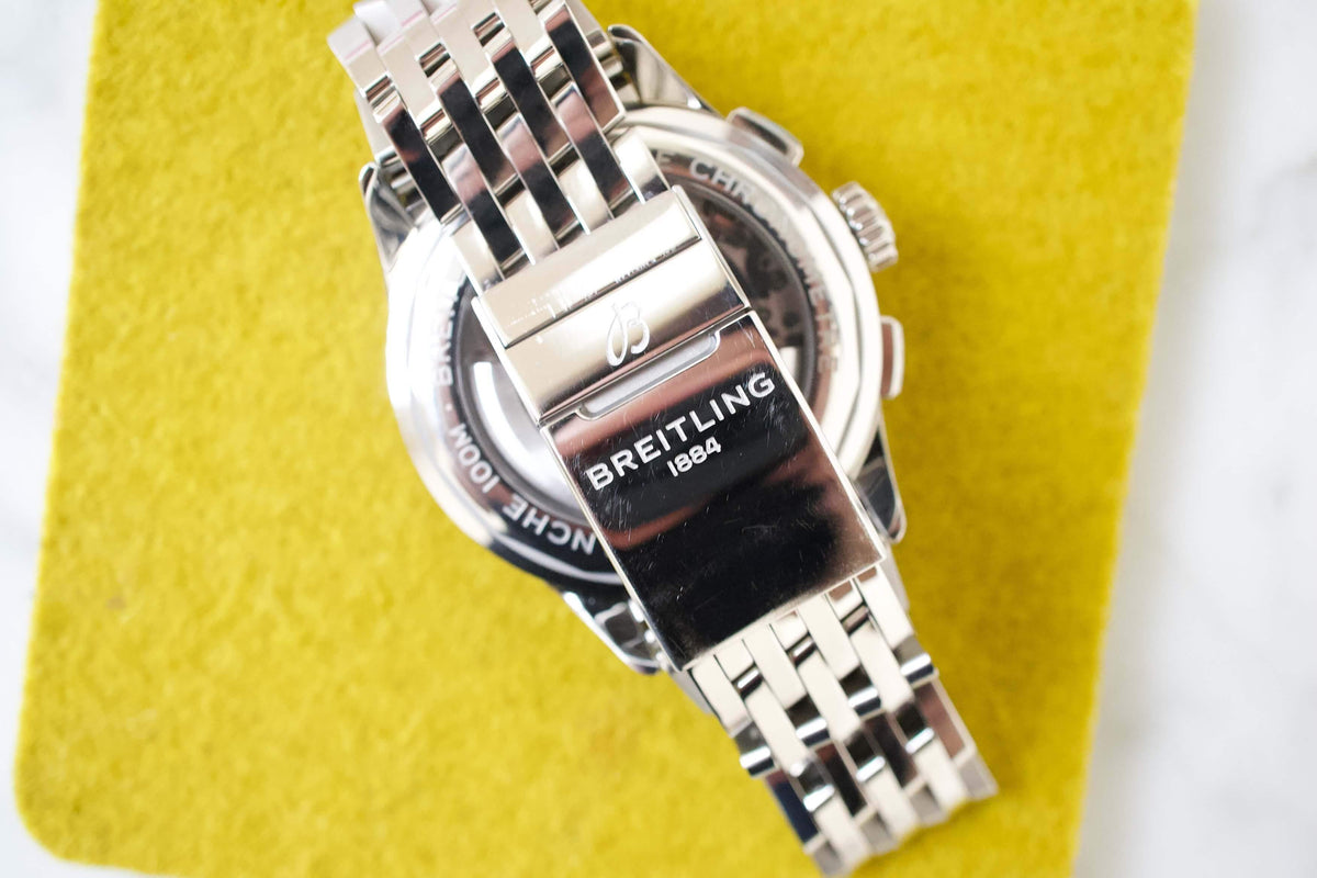 SOLD OUT: Breitling Premier 42mm B01 Chronograph AB011 British Racing Green Dial Box Papers - WearingTime Luxury Watches