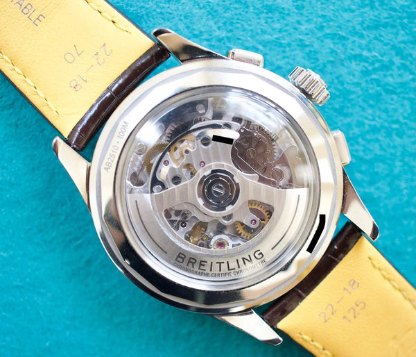 SOLD OUT: Breitling Premier B25 Datora AB2510 42MM Chronograph Calendar Salmon Dial Steel Box and Papers 2022