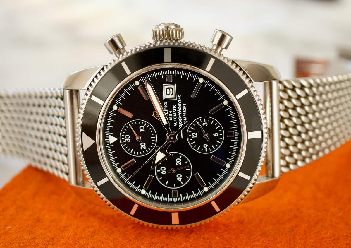 SOLD OUT: Breitling SuperOcean Chronograph A13320 46MM Chronograph Black Dial Steel Box 2013 - WearingTime Luxury Watches