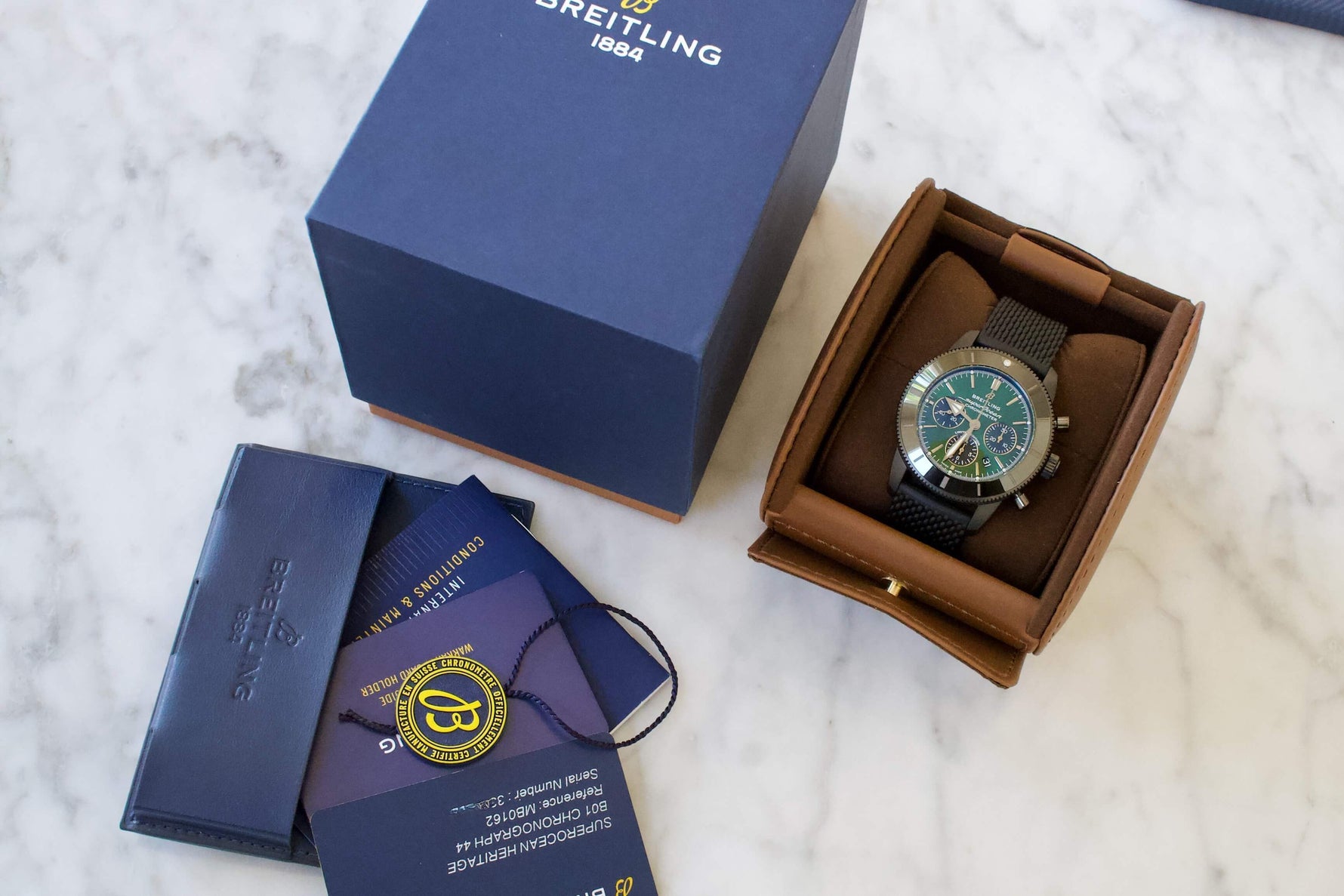 SOLD OUT: Breliting SuperOcean Heritage MB01621A1L1S1 B01 44mm Chronograph DLC 1 of 250 - WearingTime Luxury Watches