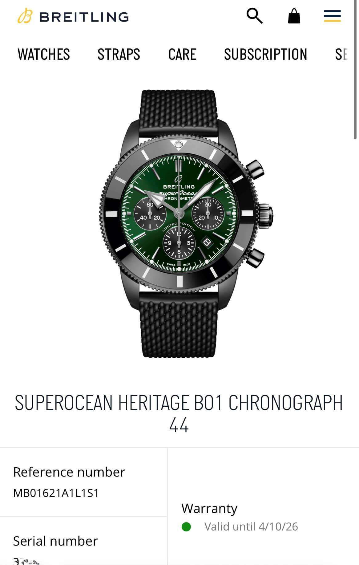 SOLD OUT: Breliting SuperOcean Heritage MB01621A1L1S1 B01 44mm Chronograph DLC 1 of 250 - WearingTime Luxury Watches