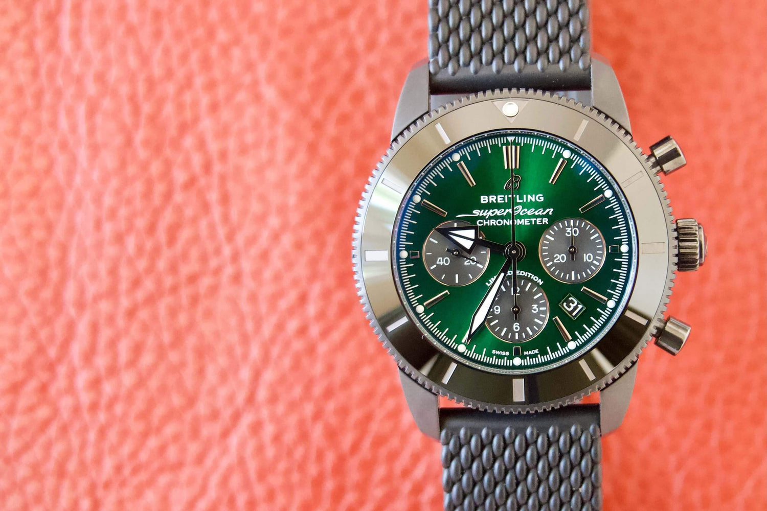 SOLD OUT: Breliting SuperOcean Heritage MB01621A1L1S1 B01 44mm Chronograph DLC 1 of 250 - WearingTime Luxury Watches