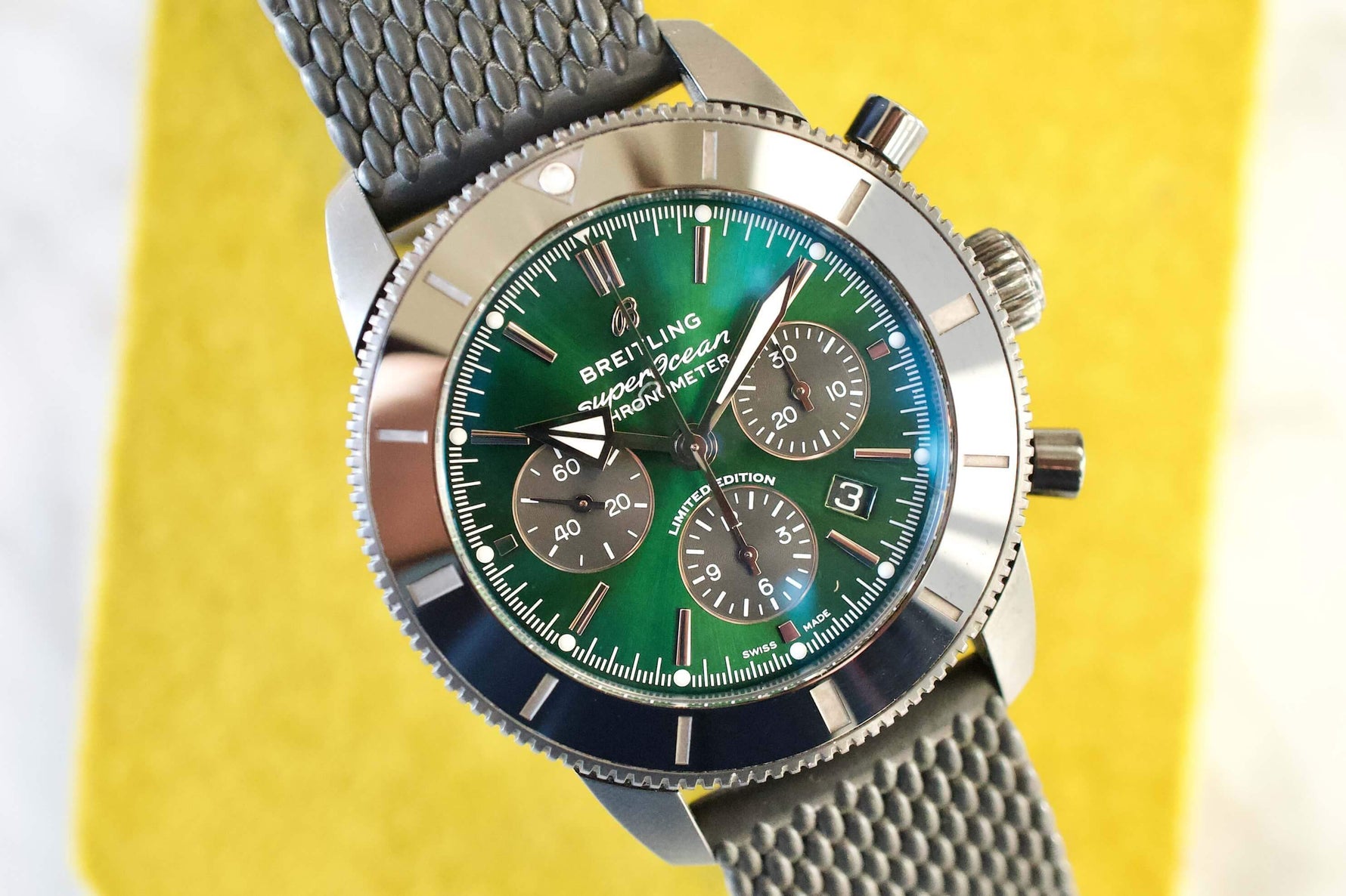 SOLD OUT: Breliting SuperOcean Heritage MB01621A1L1S1 B01 44mm Chronograph DLC xx/250 Warranty 2026 - WearingTime Luxury Watches