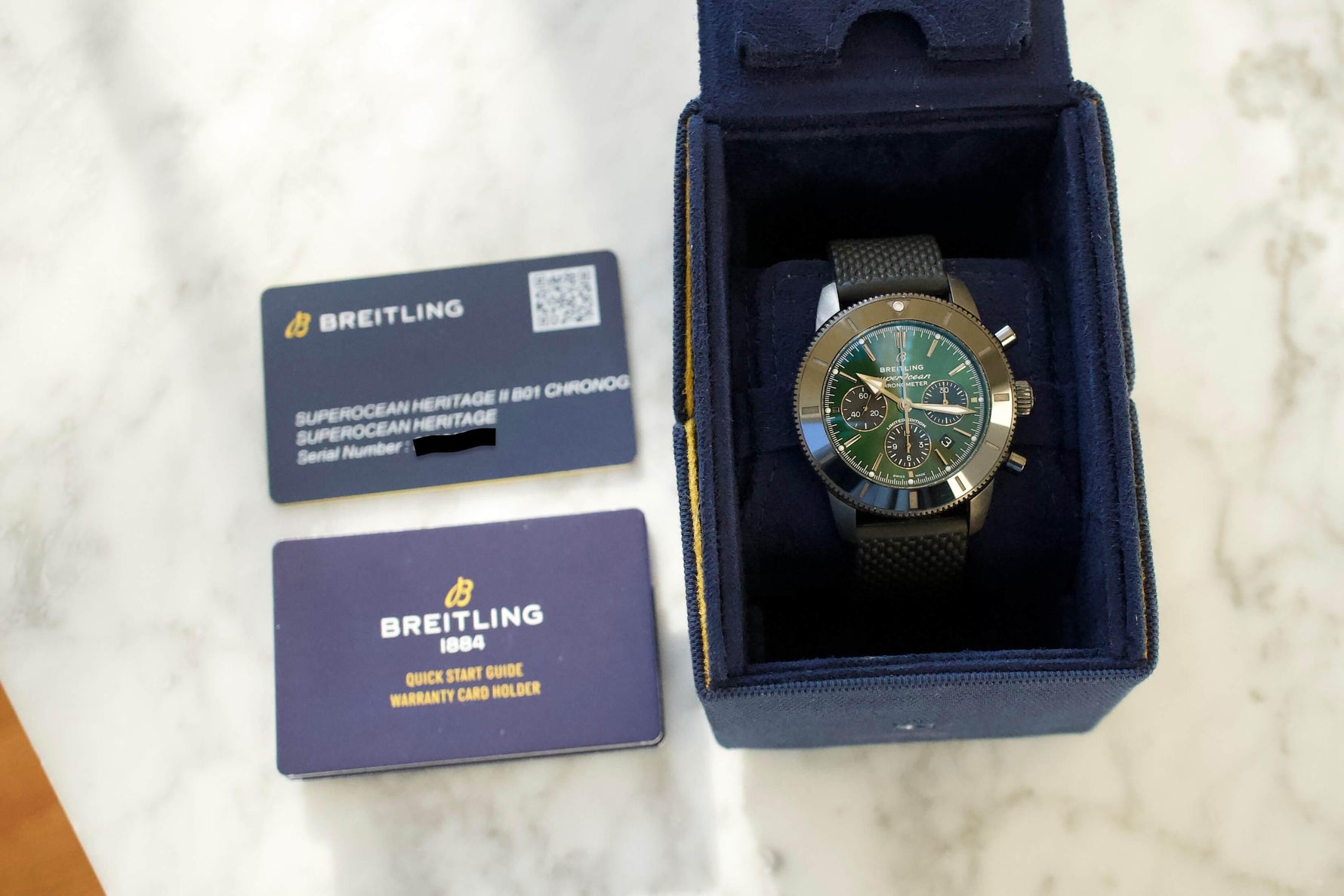SOLD OUT: Breliting SuperOcean Heritage MB01621A1L1S1 B01 44mm Chronograph DLC xx/250 Warranty 2026 - WearingTime Luxury Watches
