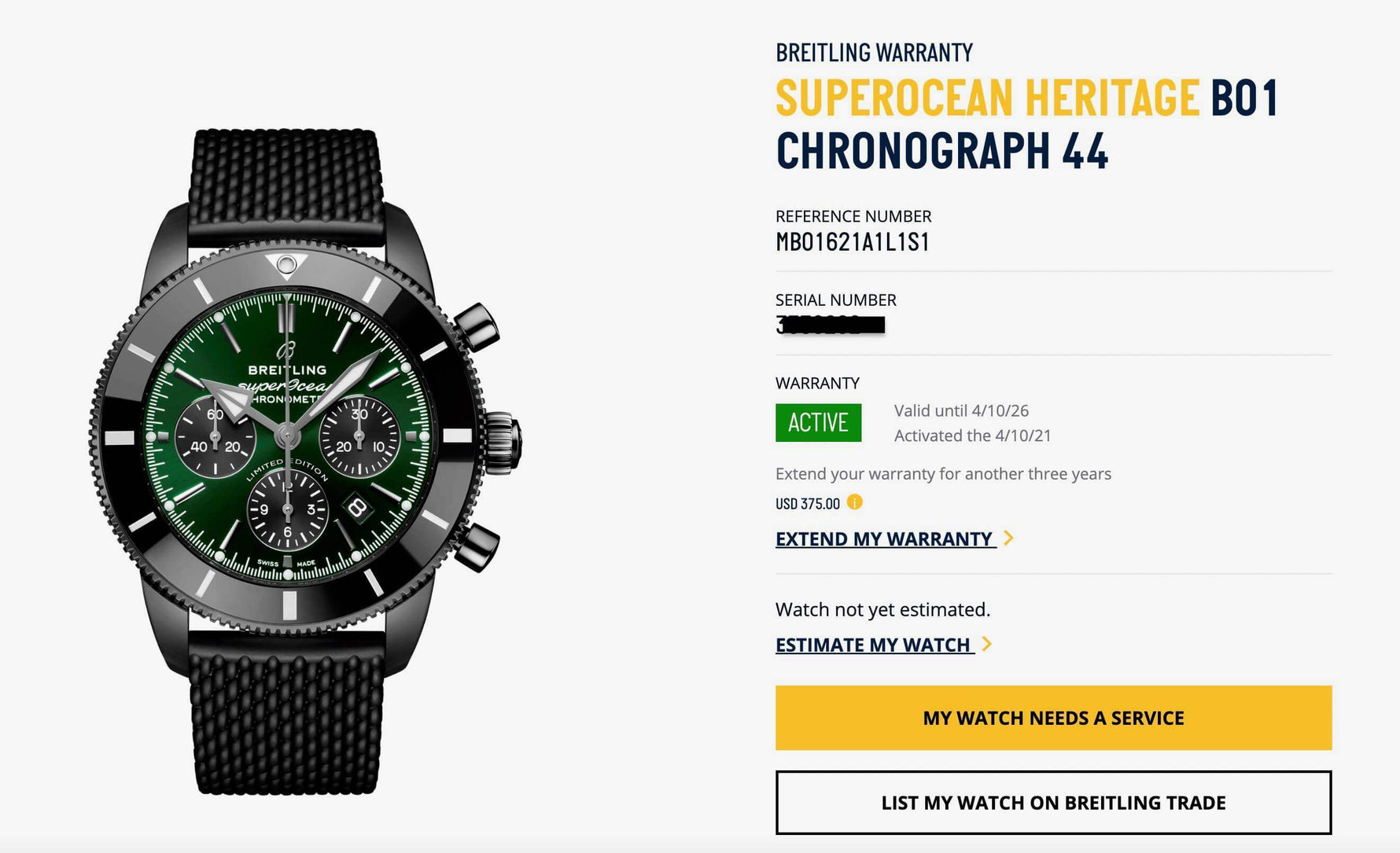 SOLD OUT: Breliting SuperOcean Heritage MB01621A1L1S1 B01 44mm Chronograph DLC xx/250 Warranty 2026 - WearingTime Luxury Watches