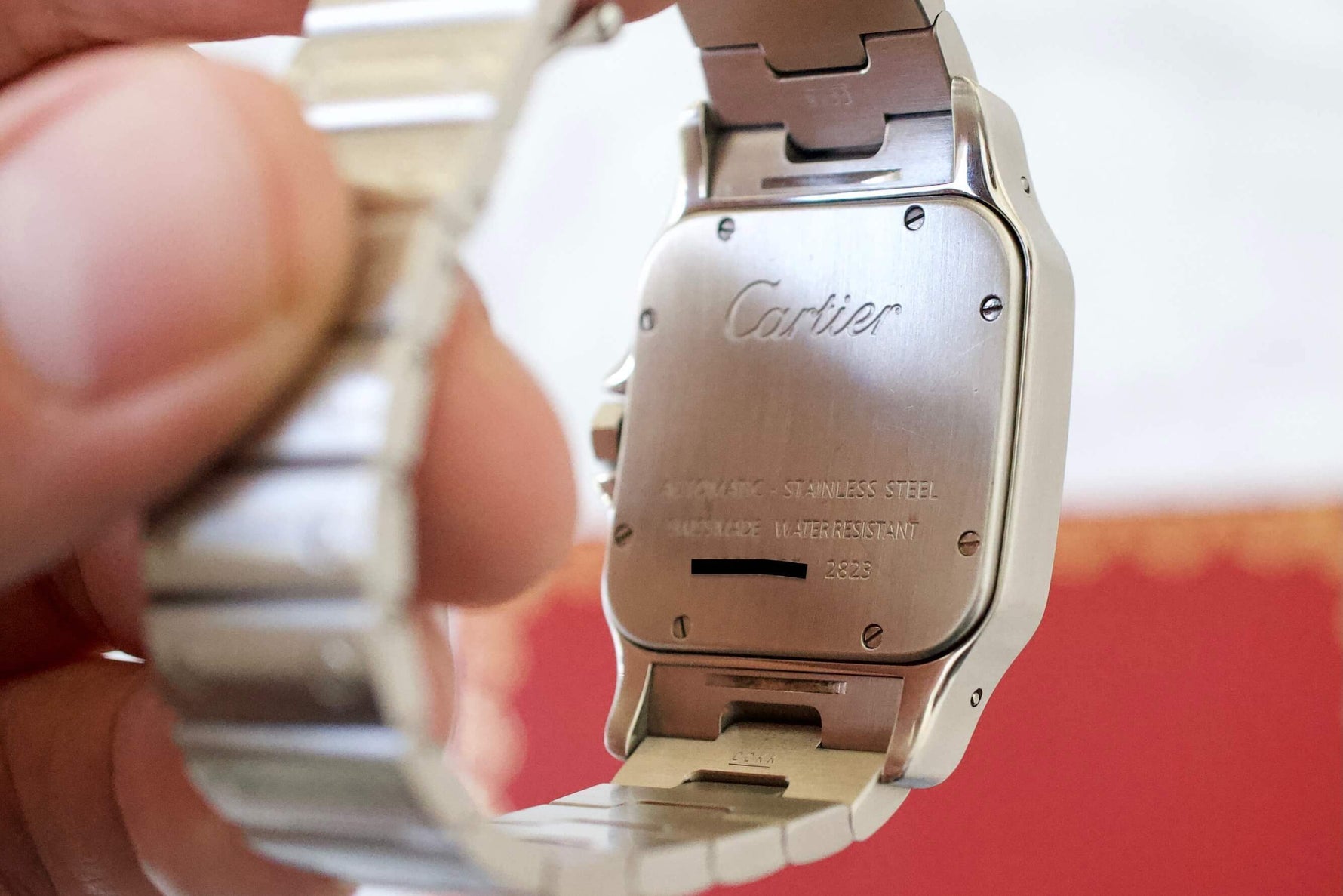 SOLD OUT: Cartier Santos Galbee XL 2823 Steel Mens Automatic Watch steel bracelet 45 x 32 mm wears like 38mm - WearingTime Luxury Watches