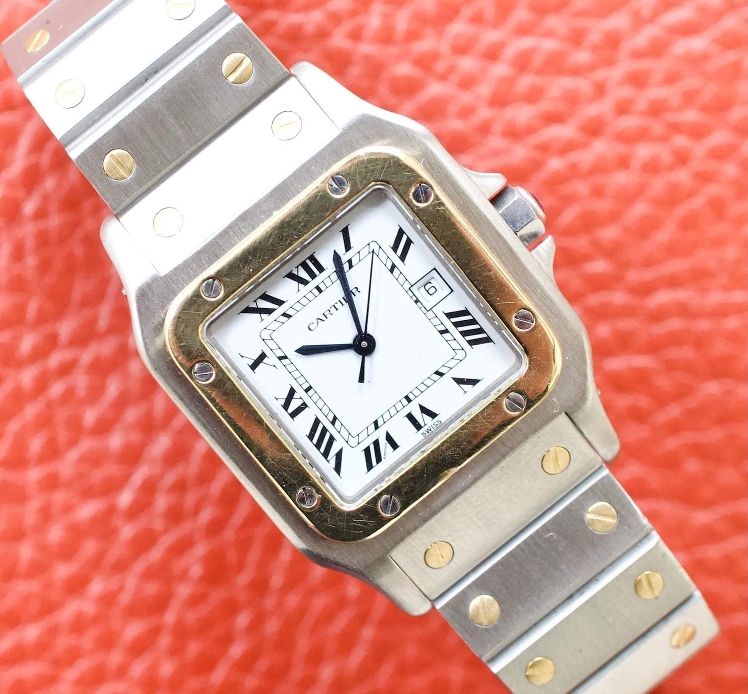 SOLD OUT: Cartier Santos Two Tone 2961 Carree 29mm Automatic Vintage SERVICED - WearingTime Luxury Watches