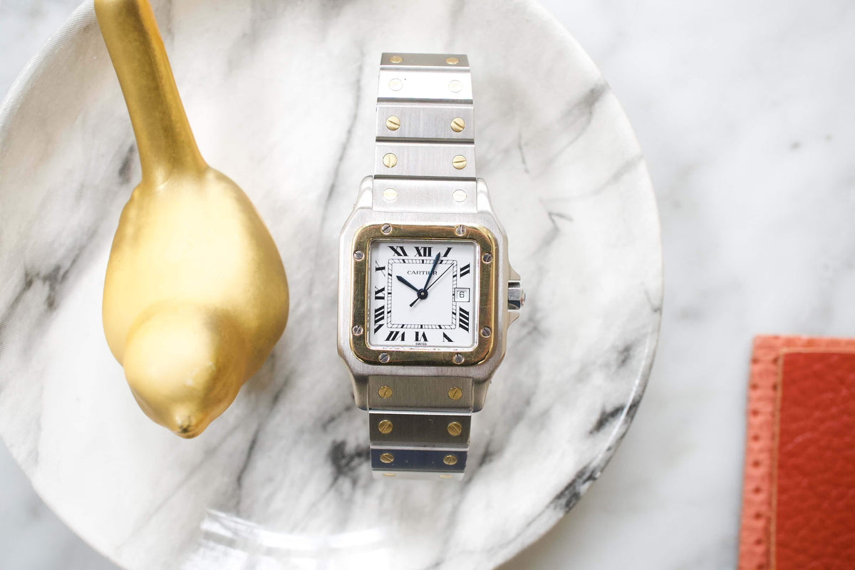 SOLD OUT: Cartier Santos Two Tone 2961 Carree 29mm Automatic Vintage SERVICED - WearingTime Luxury Watches