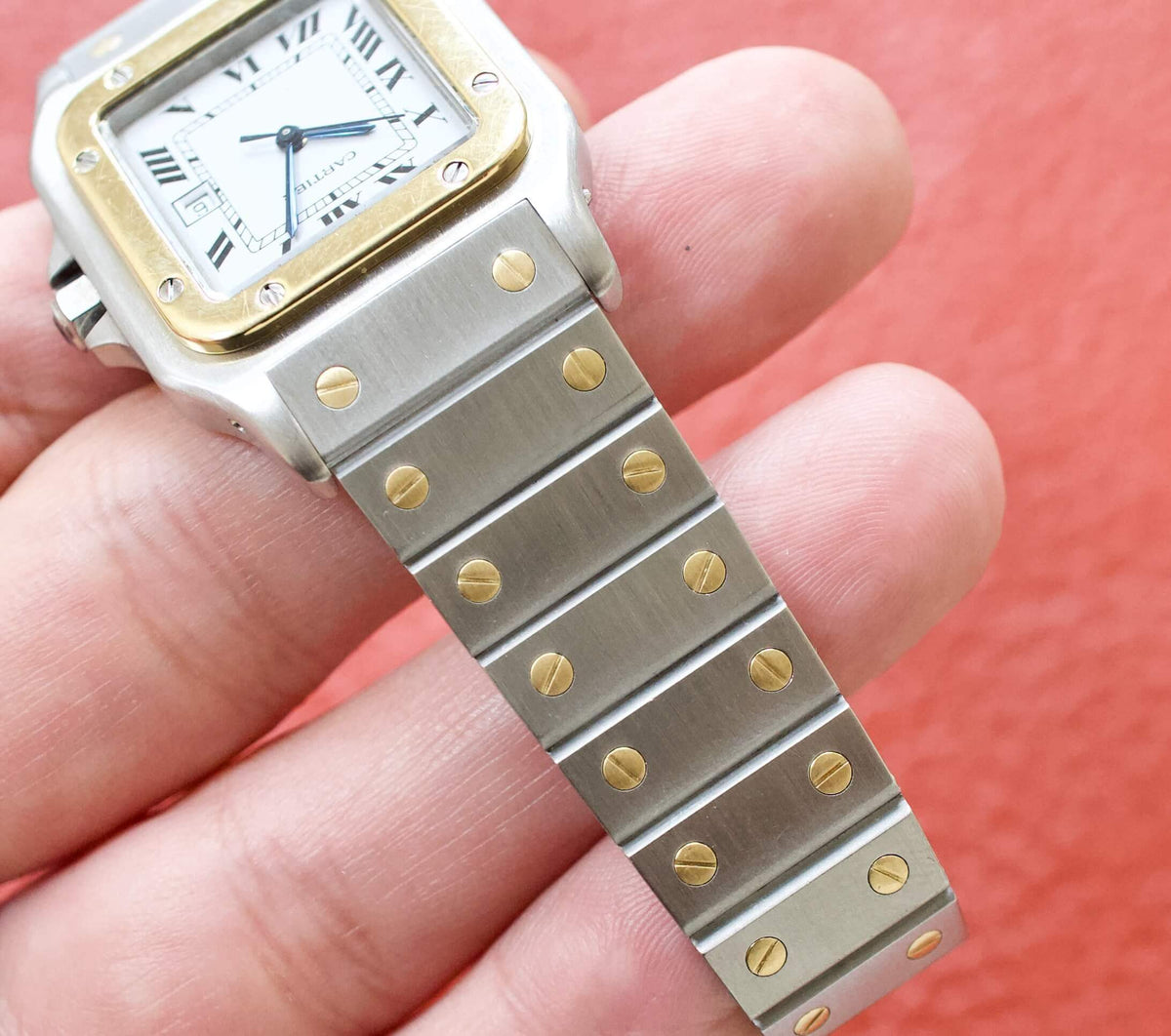 SOLD OUT: Cartier Santos Two Tone 2961 Carree 29mm Automatic Vintage SERVICED - WearingTime Luxury Watches