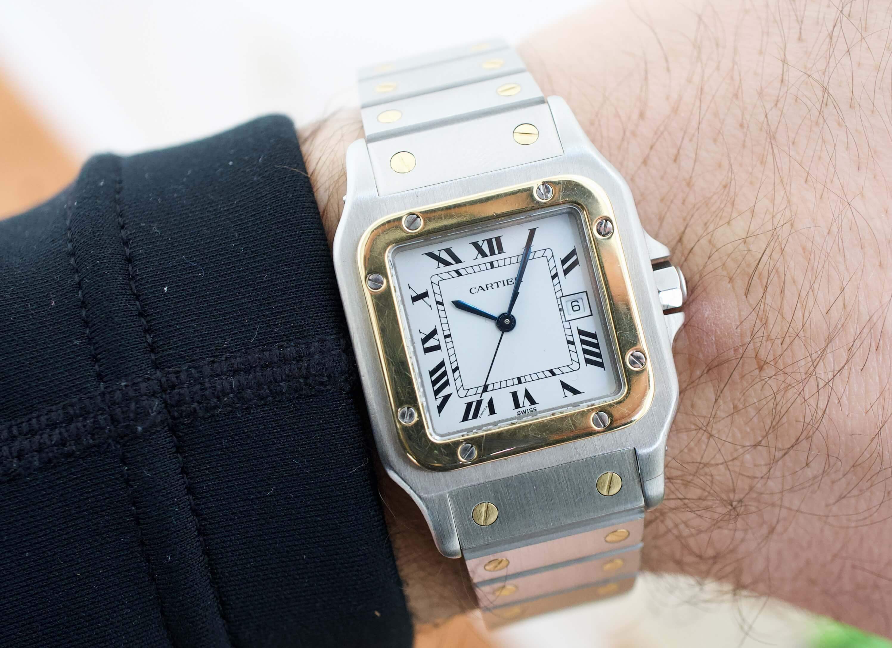 Cartier santos 29mm on wrist top