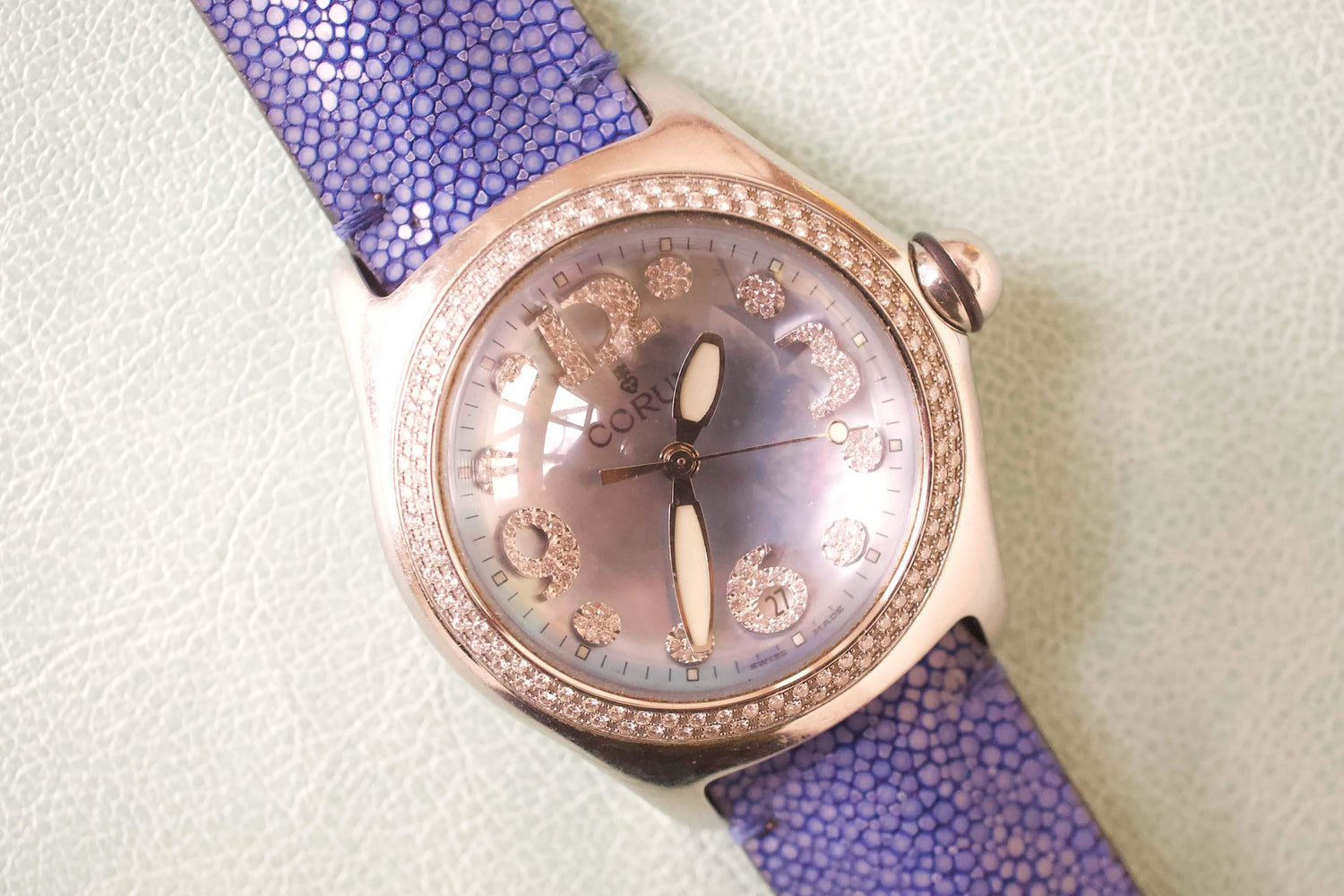 SOLD OUT: Corum BUBBLE FACTORY DIAMOND Dial and Bezel 1.27 Carats 45mm Box Papers - WearingTime Luxury Watches