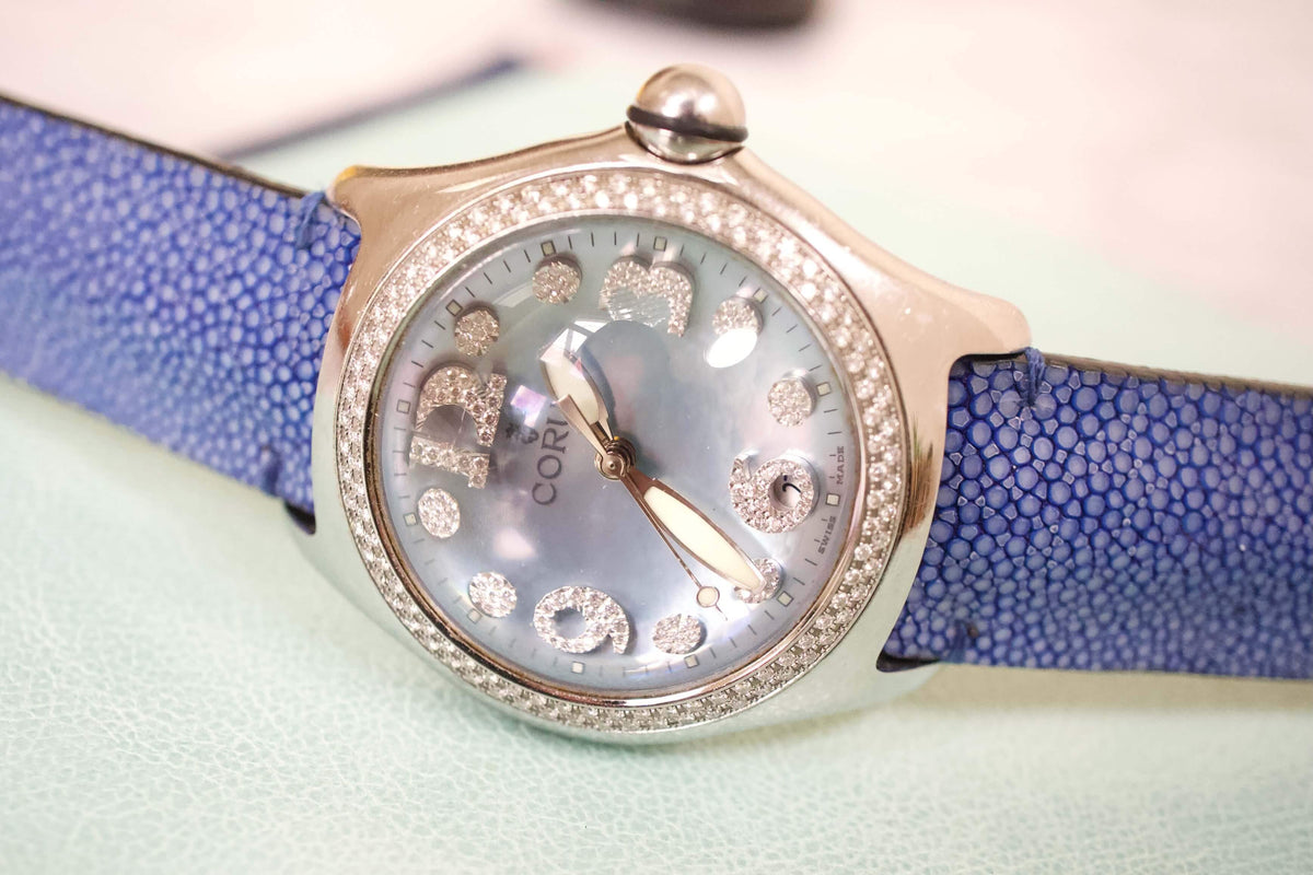 SOLD OUT: Corum BUBBLE FACTORY DIAMOND Dial and Bezel 1.27 Carats 45mm Box Papers - WearingTime Luxury Watches