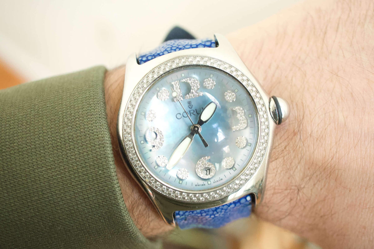SOLD OUT: Corum BUBBLE FACTORY DIAMOND Dial and Bezel 1.27 Carats 45mm Box Papers - WearingTime Luxury Watches