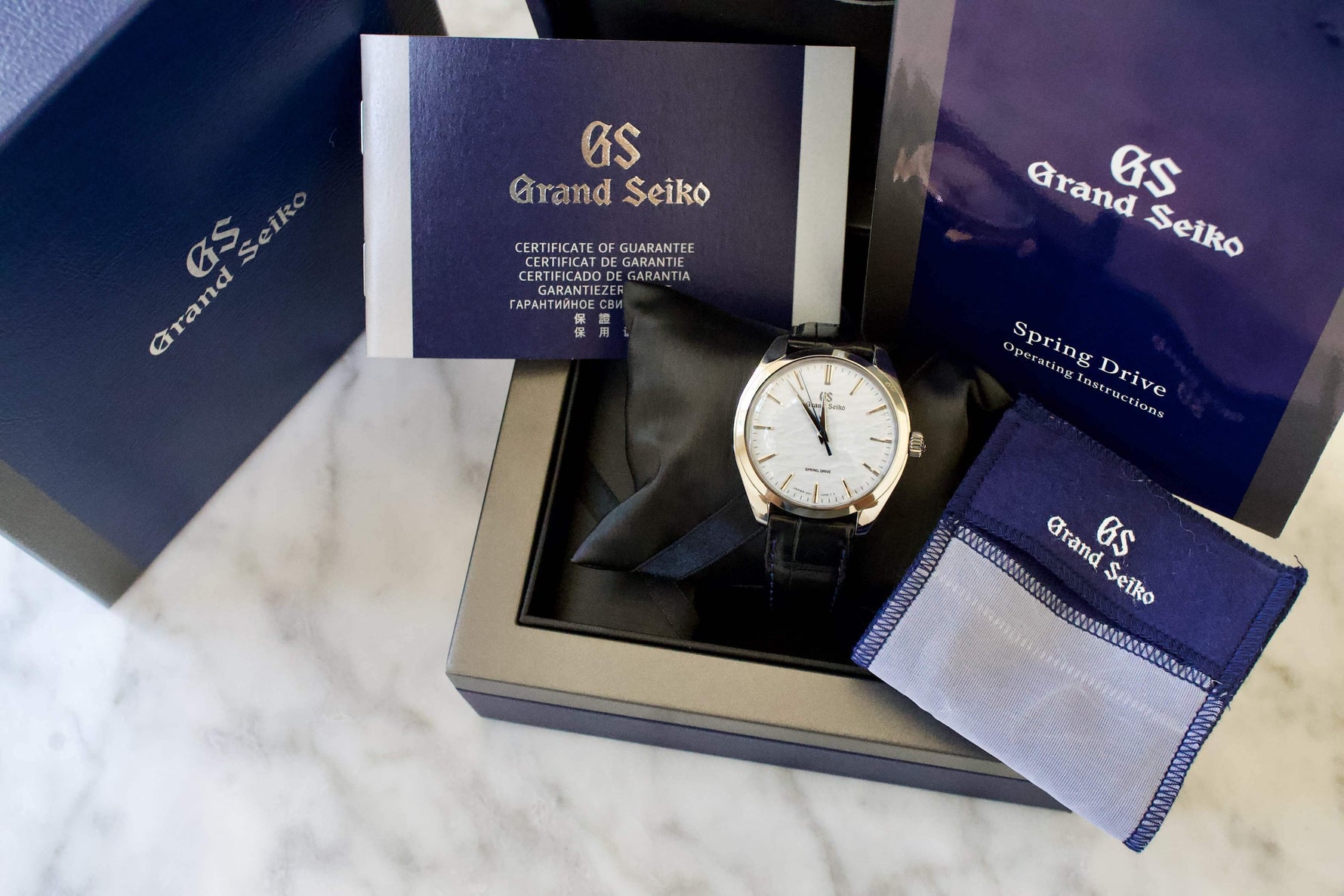 SOLD OUT: Grand Seiko SBGY007 Elegance Mens SpringDrive Omiwatar 38.5mm Ice Blue Dial Box Papers - WearingTime Luxury Watches