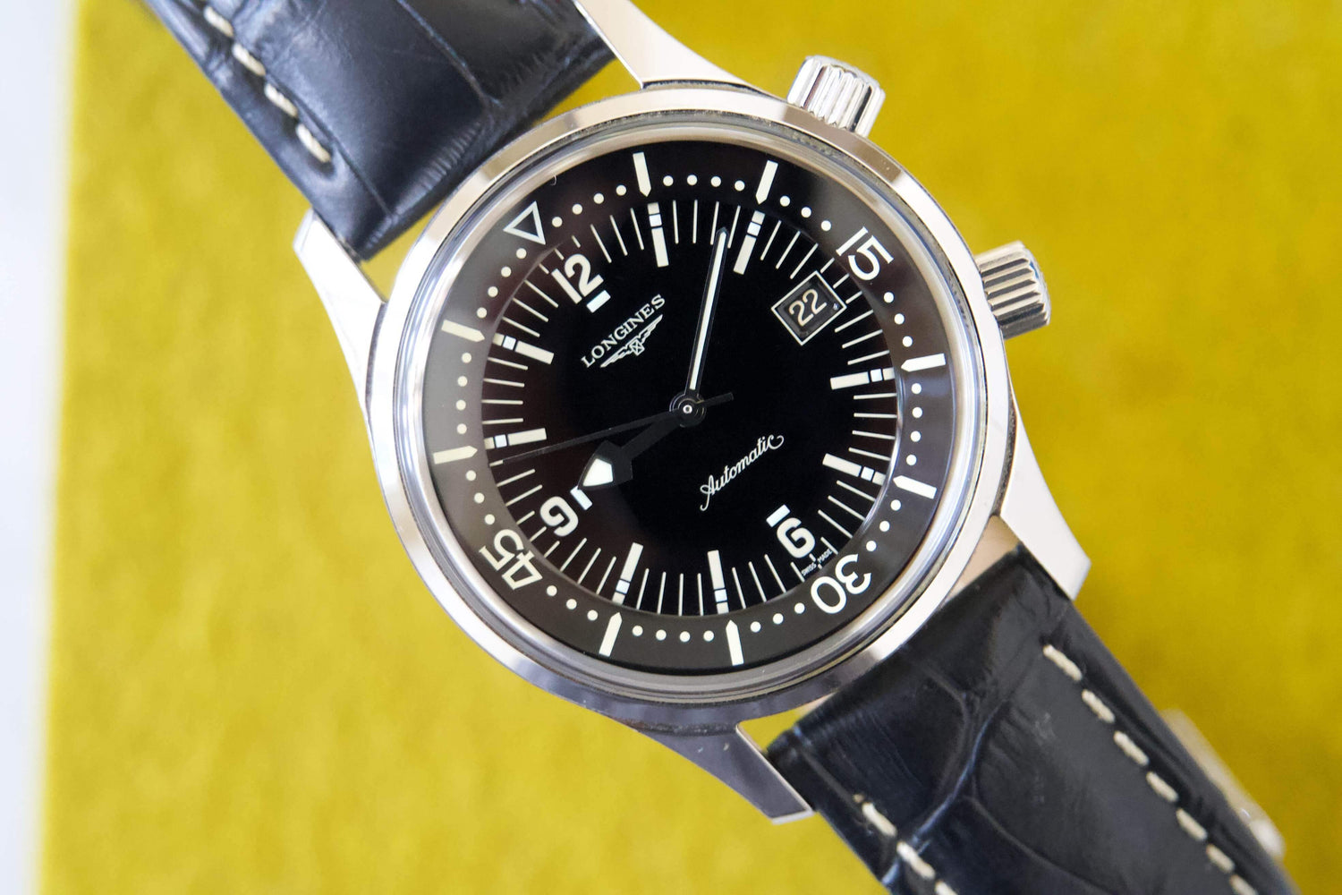 SOLD OUT: Longines Heritage Legend Diver L3.674.4.50.6 42mm Box Black Dial - WearingTime Luxury Watches