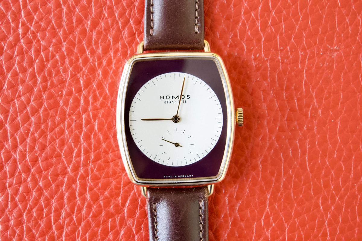 SOLD OUT: NOMOS LUX Zobel 18K Solid Rose Gold Ref. 942 Tonneau 40mm In House Movement - WearingTime Luxury Watches