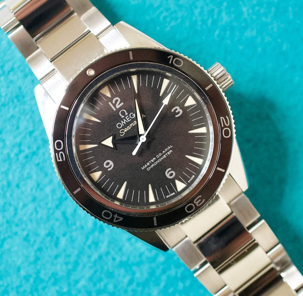 SOLD OUT: Omega Seamaster 300m Liquidmetal 233.30.41.21.01.001 41MM Co-Axial Black Steel Box and Pictogram Card 2019