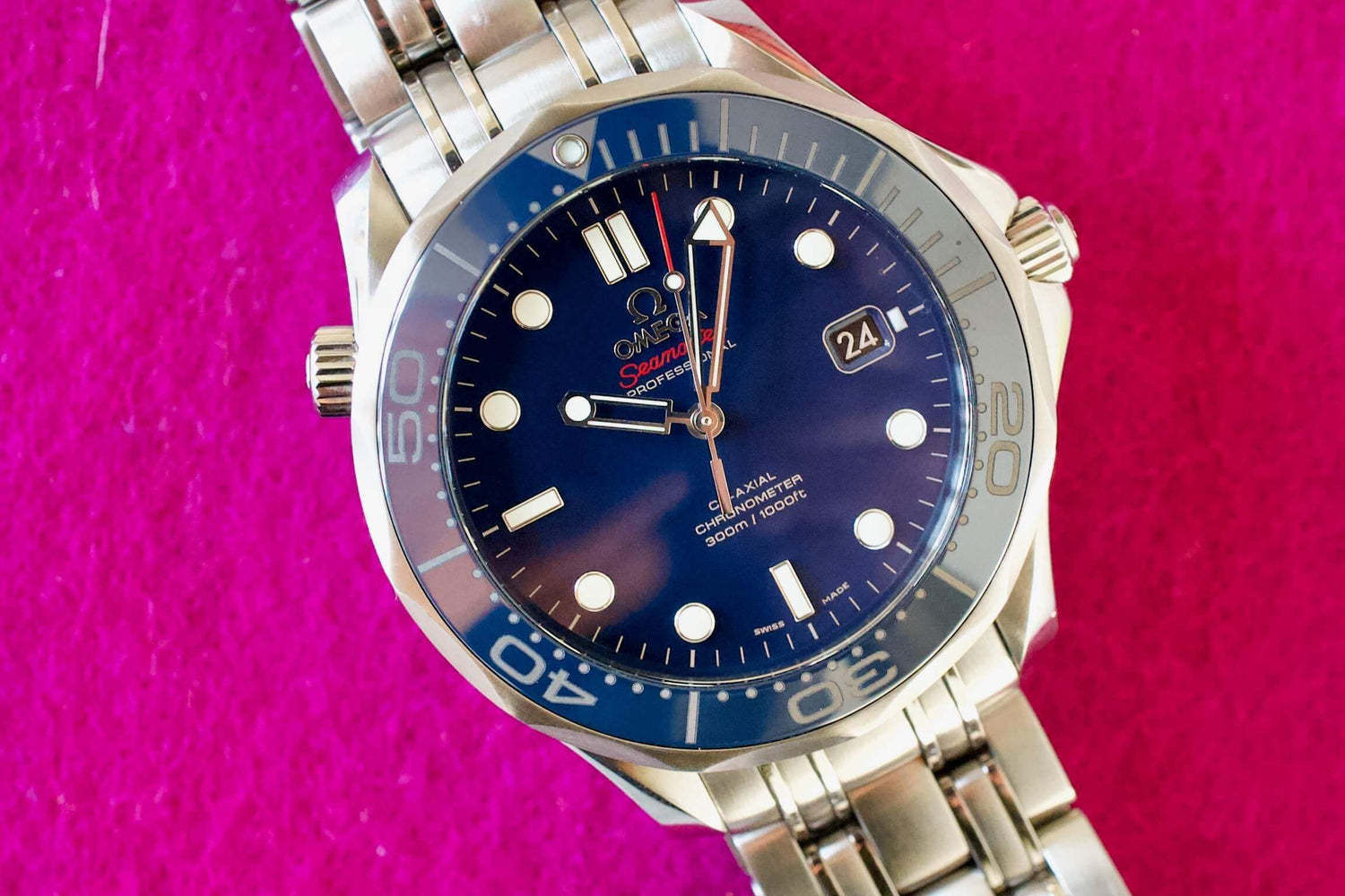 SOLD OUT: Omega Seamaster Blue Ceramic Diver 300M Co-Axial 212.30.41.20.03.001 Box Papers - WearingTime Luxury Watches