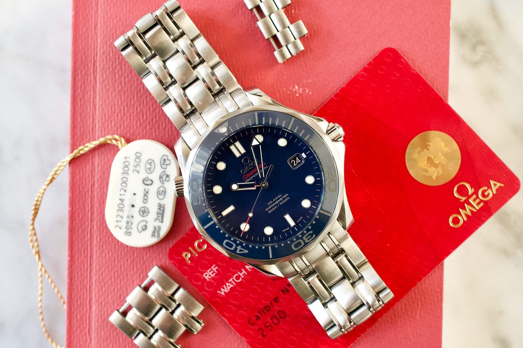 SOLD OUT: Omega Seamaster Blue Ceramic Diver 300M Co-Axial 212.30.41.20.03.001 Box Papers - WearingTime Luxury Watches