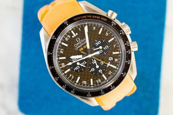 SOLD OUT: Omega Speedmaster 321.92.44.52.01.003 TITANIUM Solar Impulse HB-SIA 44mm Co-Axial Chronograph Box Papers GMT Automatic SERVICED