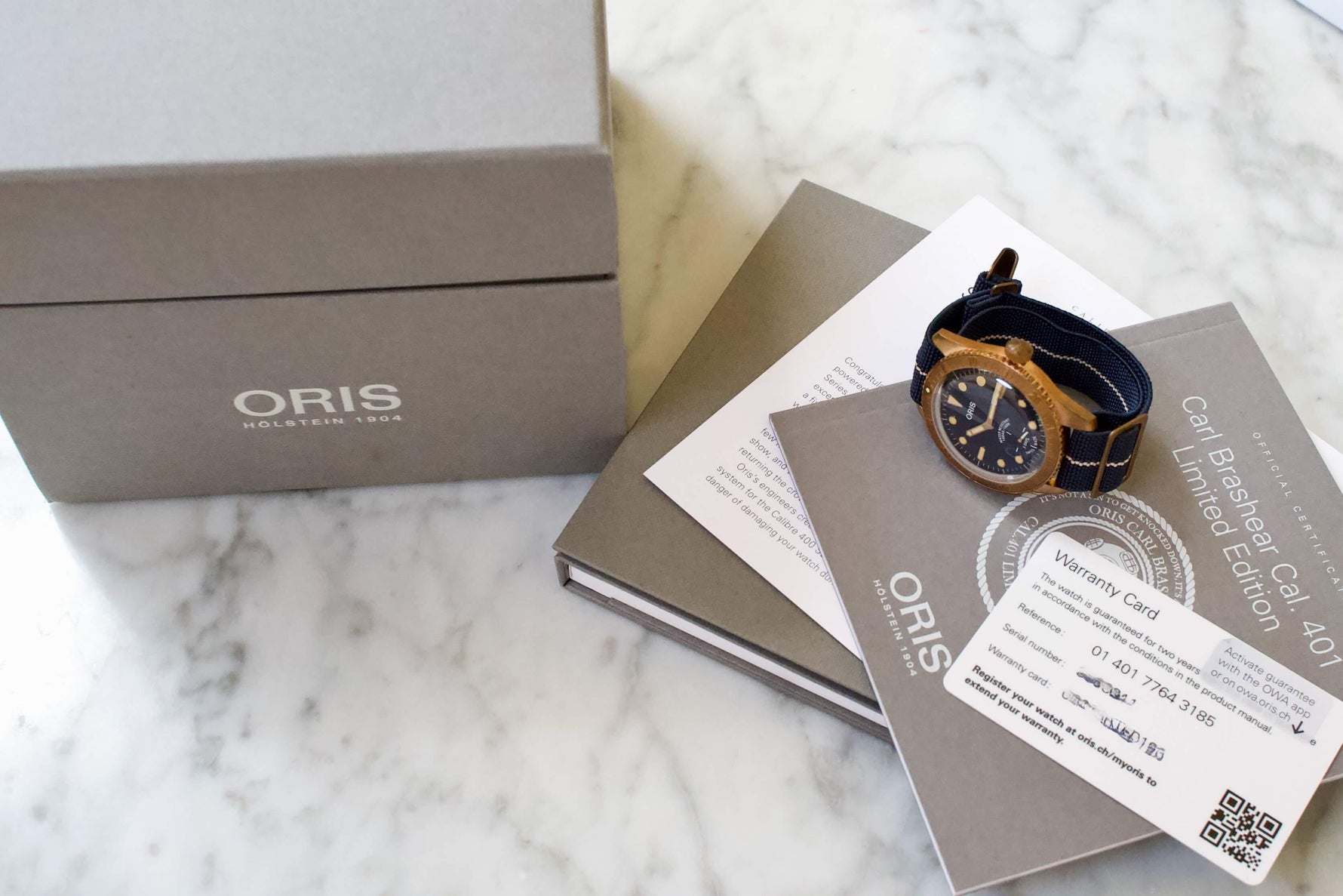 SOLD OUT: Oris Carl Brashear 40mm Calibre 401 Bronze Limited Edition 01 401 7764 3185 Box Papers - WearingTime Luxury Watches