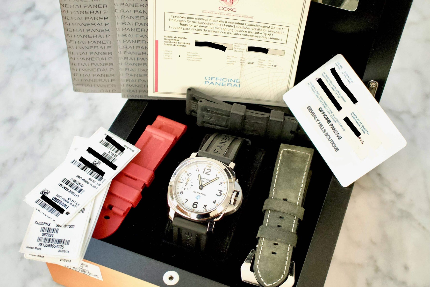 SOLD OUT: Panerai Luminor Marina Bianco 44mm White Dial PAM 00660 PAM00660 SERVICED WARRANTY - WearingTime Luxury Watches