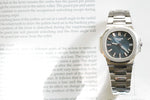 SOLD OUT: Patek Philippe Nautilus Blue Stainless Steel Bracelet 38mm 5800/1A-001 Full Set - WearingTime Luxury Watches