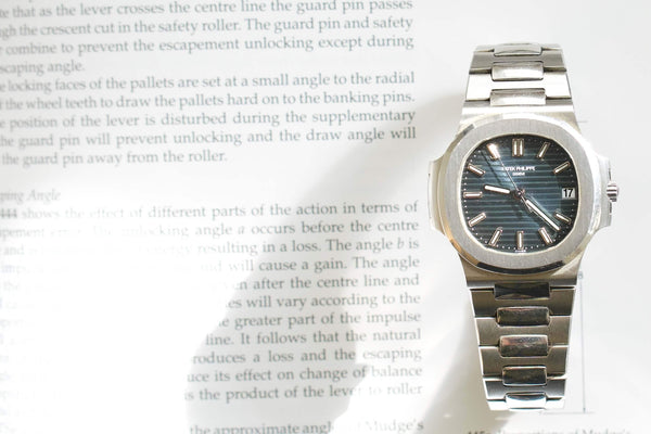 SOLD OUT: Patek Philippe Nautilus Blue Stainless Steel Bracelet 38mm 5800/1A-001 Full Set