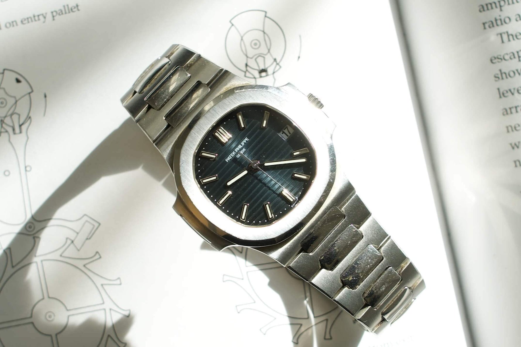 SOLD OUT: Patek Philippe Nautilus Blue Stainless Steel Bracelet 38mm 5800/1A-001 Full Set - WearingTime Luxury Watches