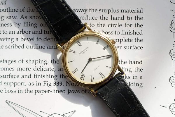 Sold Out: Patek Phillipe 3520 Gubelin Signed Dial 18k Gold Original Strap and Buckle