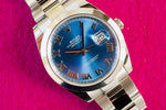 SOLD OUT: Rolex 126300 Datejust 41mm 2022 Azzurro Blue Smooth Bezel Oyster Box and Papers Like New - WearingTime Luxury Watches
