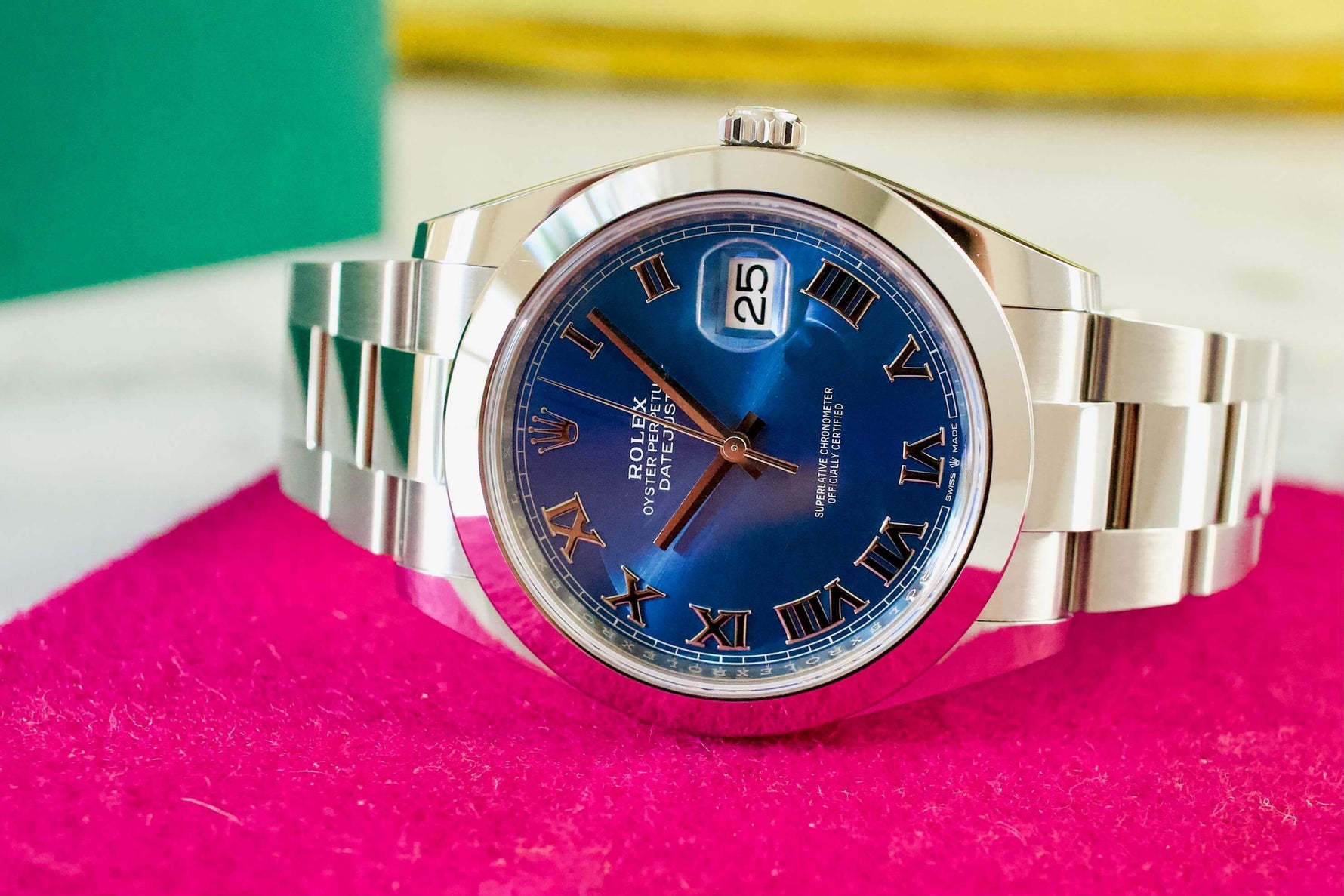 SOLD OUT: Rolex 126300 Datejust 41mm 2022 Azzurro Blue Smooth Bezel Oyster Box and Papers Like New - WearingTime Luxury Watches
