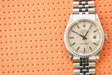 SOLD OUT: Rolex Datejust 16220 36MM Quickset Jubilee Silver Steel Box and Papers 1993 Engine Turned