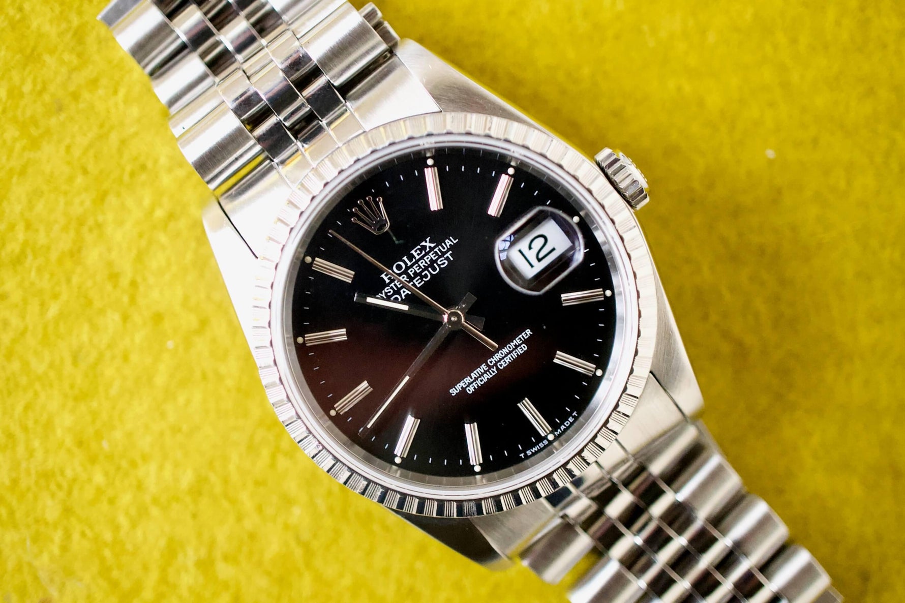 SOLD OUT: Rolex Datejust 36mm Jubilee 16220 L serial Box Papers SERVICED by ROLEX - WearingTime Luxury Watches