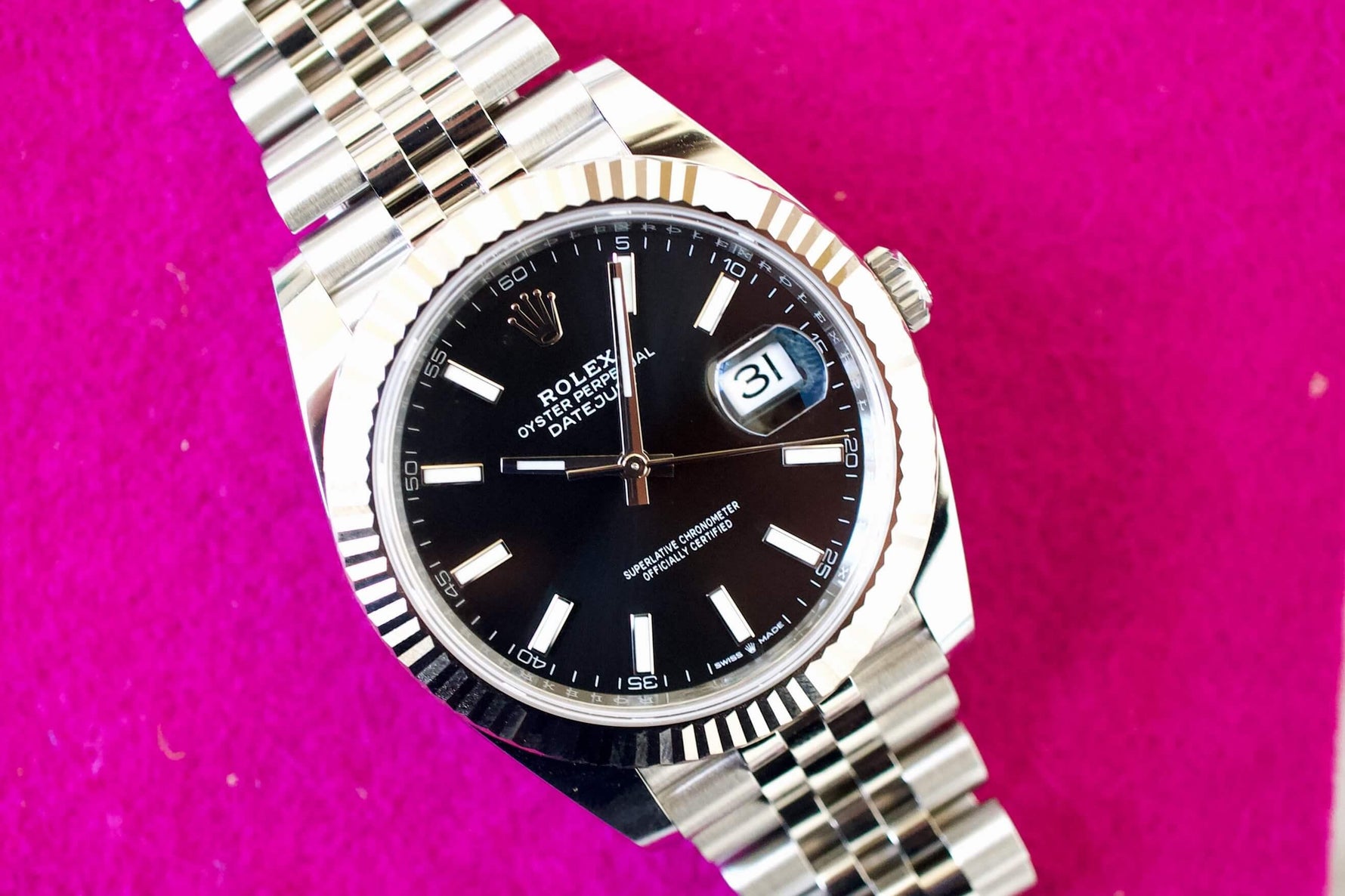 Sold Out: Rolex Datejust 41mm 126334 Box and Papers NEW 2022 18K Fluted Bezel Jubilee - WearingTime Luxury Watches