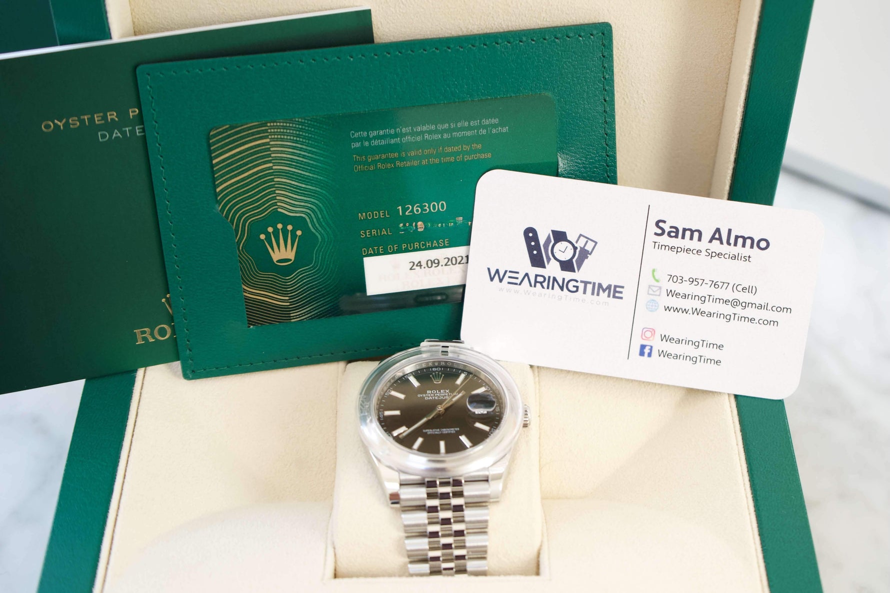 SOLD OUT: Rolex Datejust II Ref. 126300 Unworn 2021 Black Index Dial Box and Papers Jubilee - WearingTime Luxury Watches