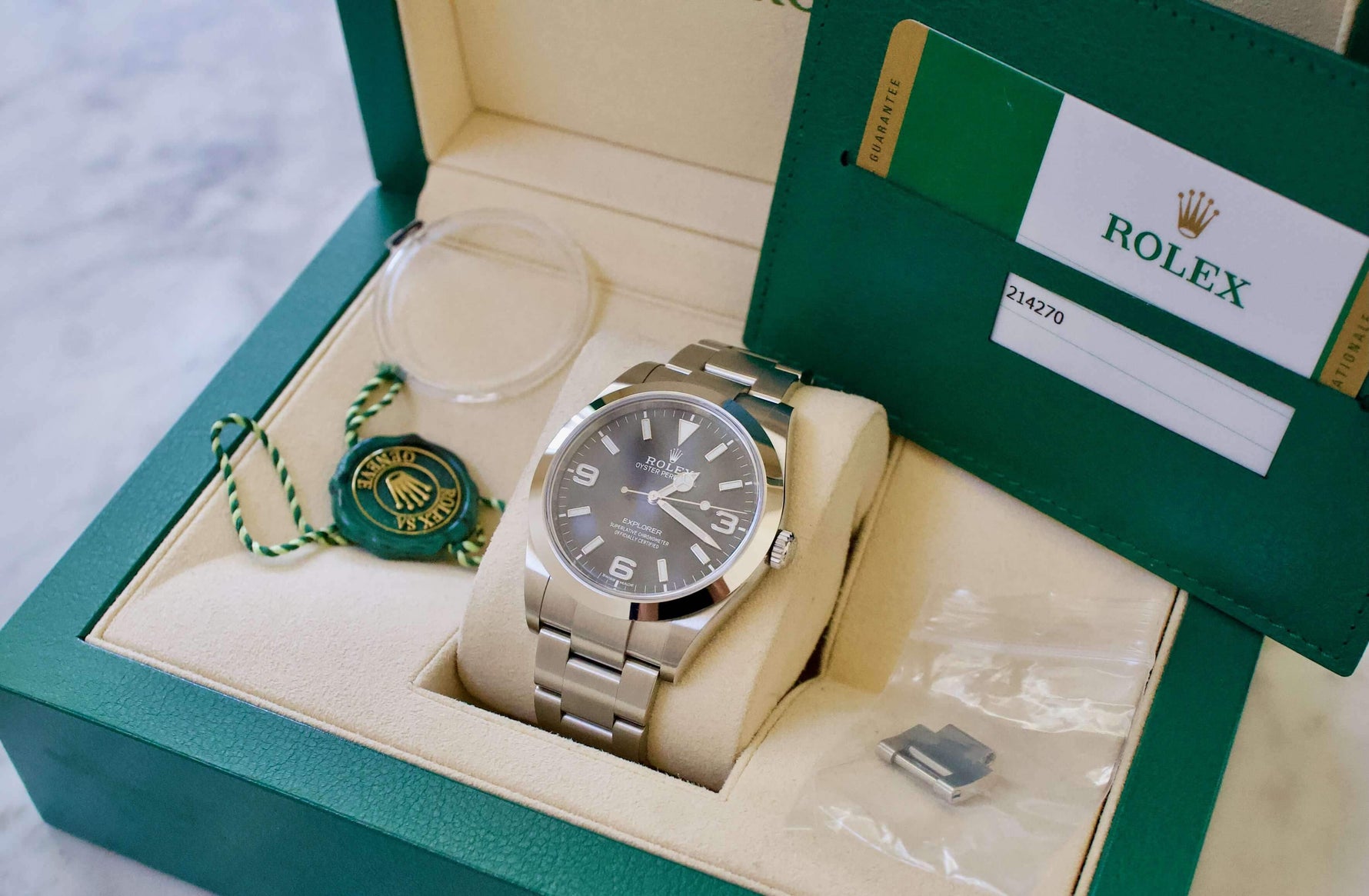 SOLD OUT: Rolex Explorer 39mm 214270 Mark II Mark 2 Dial 2020 box and Papers Rolex Warranty - WearingTime Luxury Watches