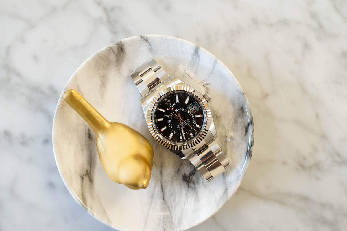 SOLD OUT: Rolex SkyDweller 326934 Black Dial 42mm 18K Bezel 2021 Box & Papers Warranty - WearingTime Luxury Watches