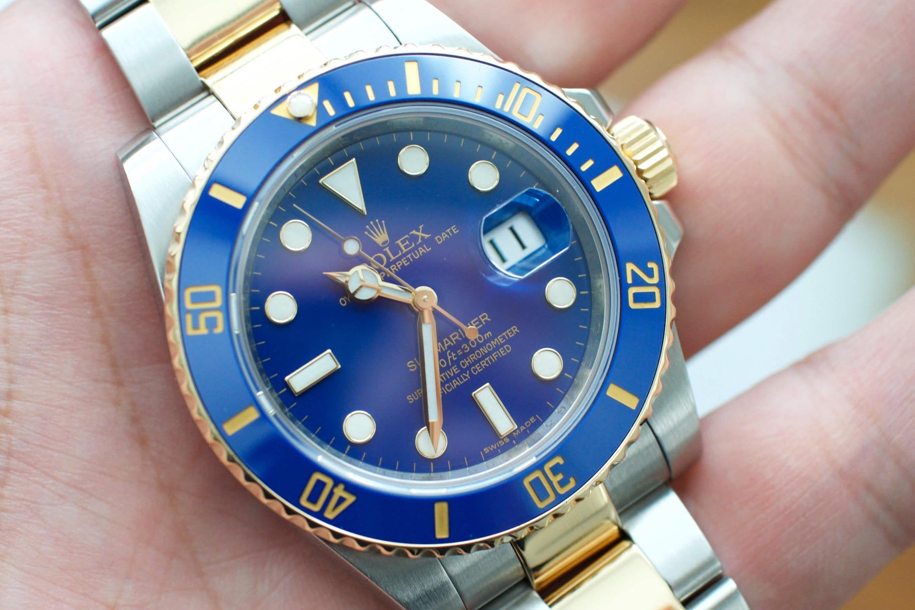 SOLD OUT: Rolex Two-Tone Submariner M116613LB - Serviced by Rolex January 2021 - WearingTime Luxury Watches