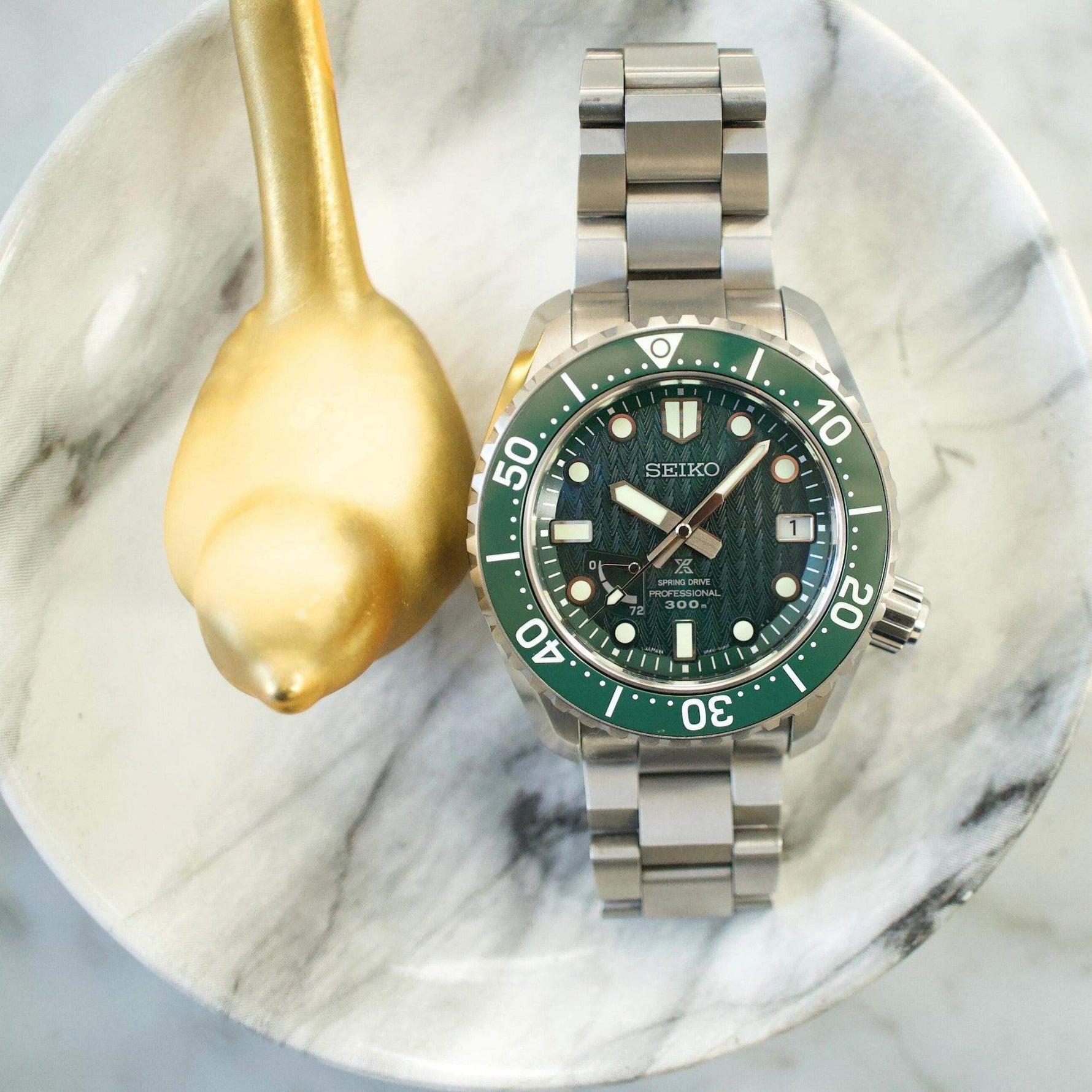 SOLD OUT: Seiko Prospex SBDB039/5R65-0AT0 44MM Spring Drive Limited to 500 Kokebozu Green 300m - WearingTime Luxury Watches