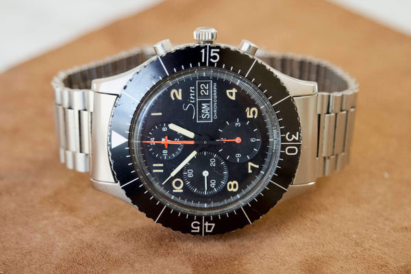 SOLD OUT: Sinn 156 German Military Watch 43mm Lemania 5100 Chronograph NSA Bracelet