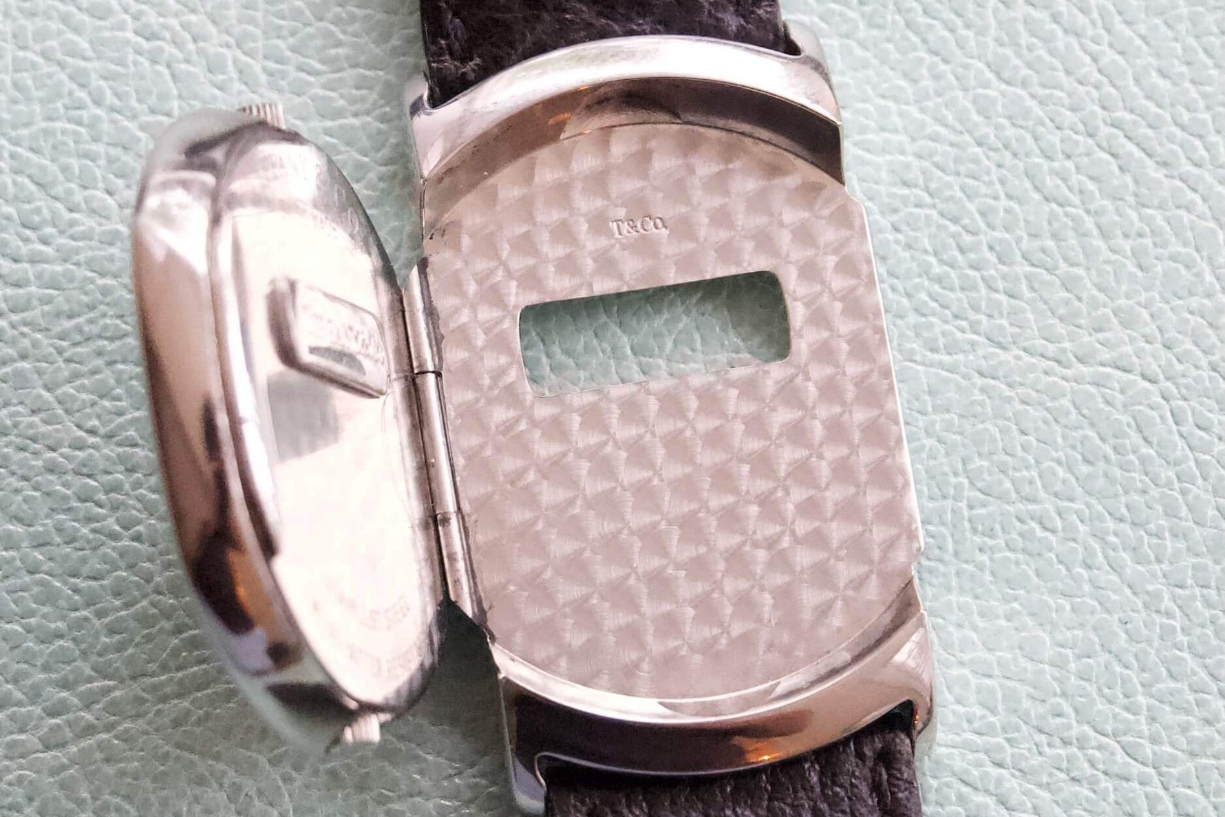 SOLD OUT: Tiffany and Co Reverso GMT Steel Mens or Ladies watch Original Box - WearingTime Luxury Watches
