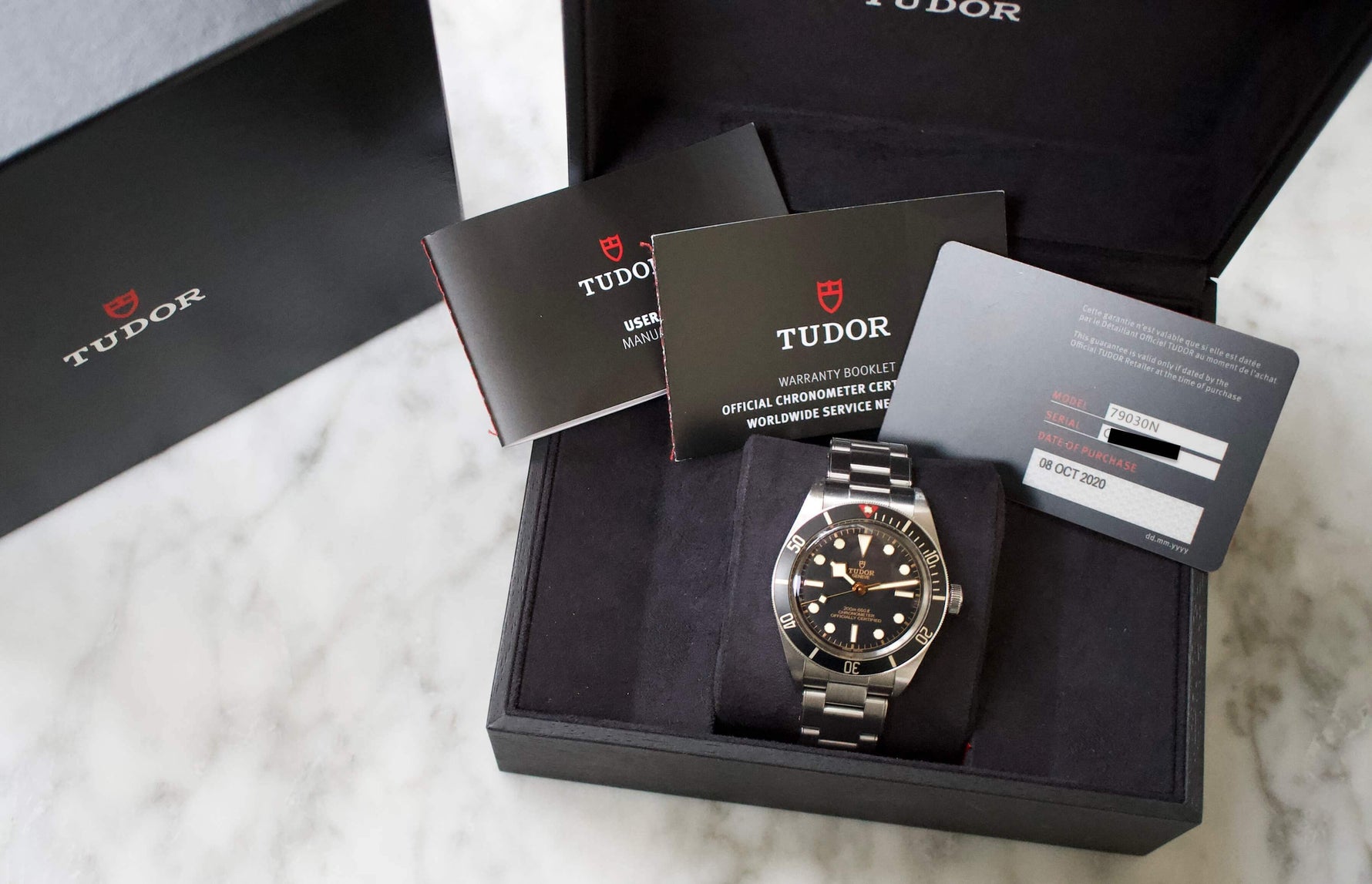 SOLD OUT: TUDOR Black Bay Fifty Eight 58 Men's Black Watch 79030N Box And Papers - WearingTime Luxury Watches