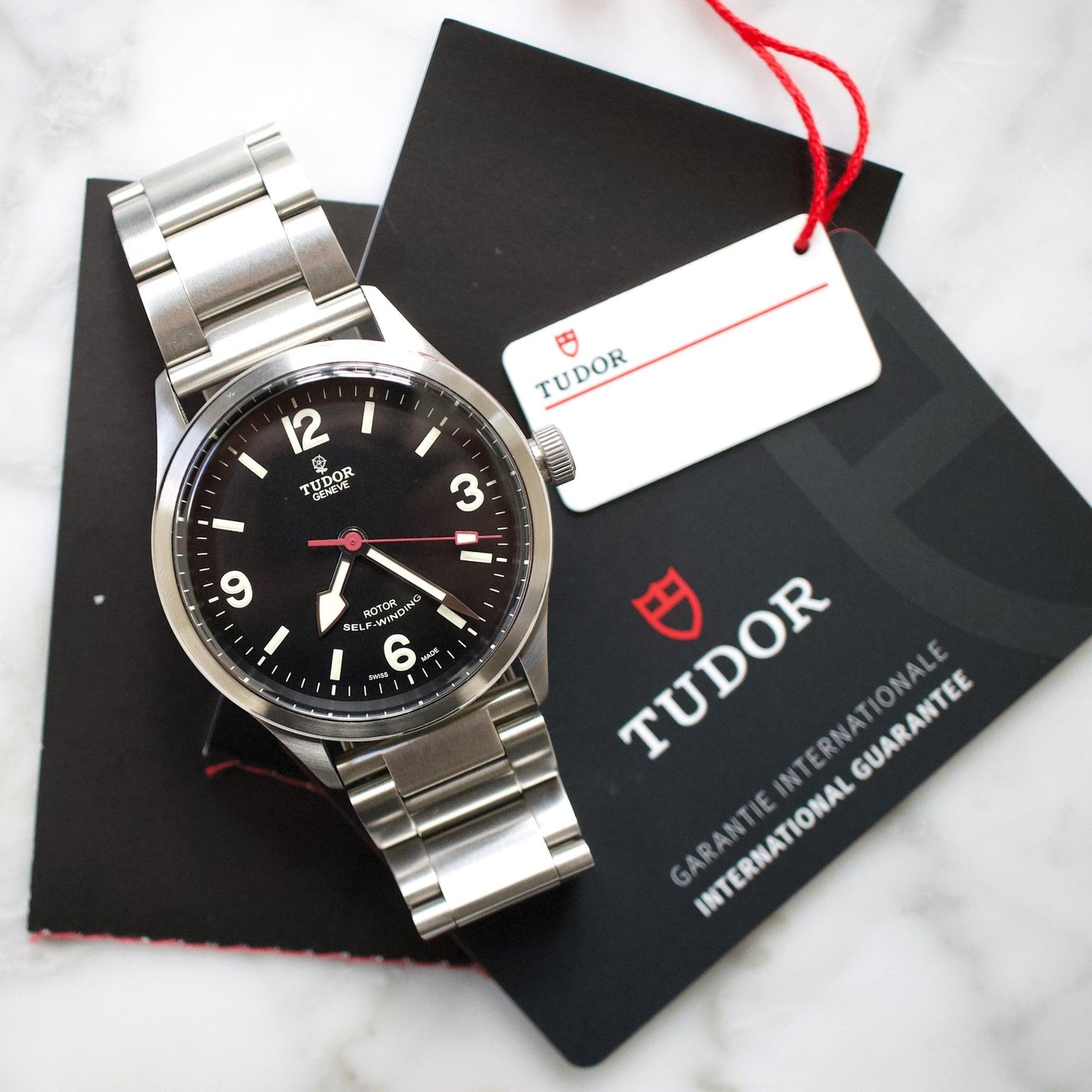 SOLD OUT: Tudor Heritage Ranger 79910 41MM Steel Bracelet Discontinued Model Black Steel Box and Papers 2021 - WearingTime Luxury Watches