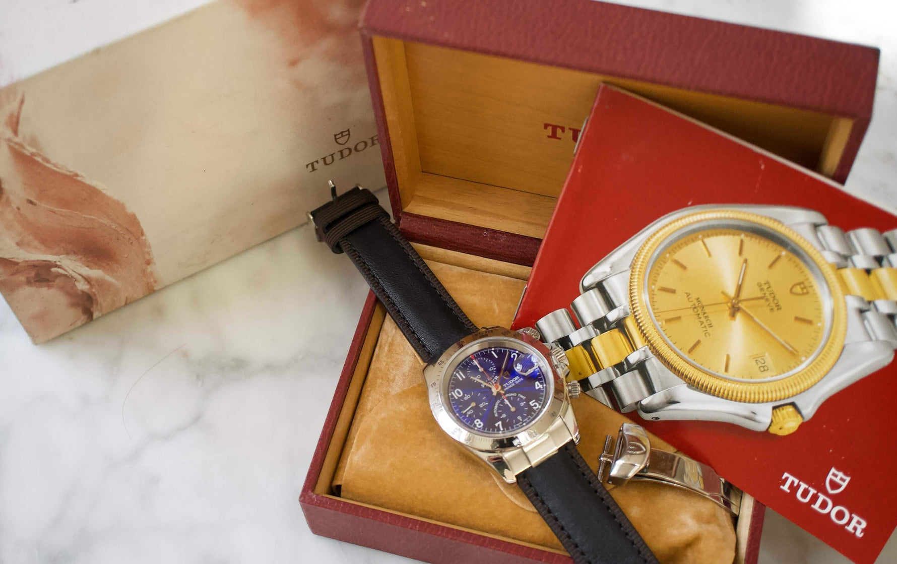 SOLD OUT: Tudor Tiger Chronograph 79280P 40MM Chronograph Blue Steel Box 1997 - WearingTime Luxury Watches