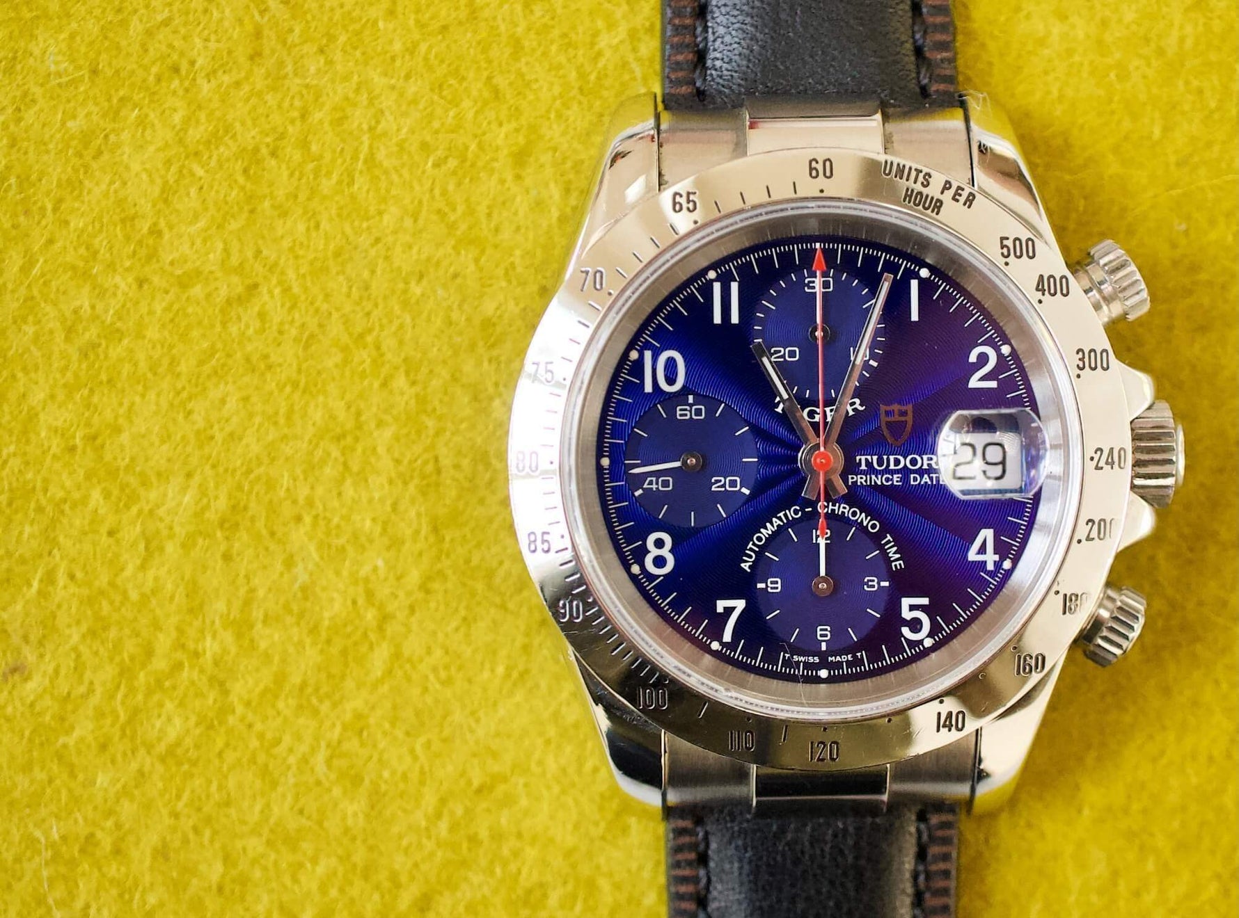 SOLD OUT: Tudor Tiger Chronograph 79280P 40MM Chronograph Blue Steel Box 1997 - WearingTime Luxury Watches