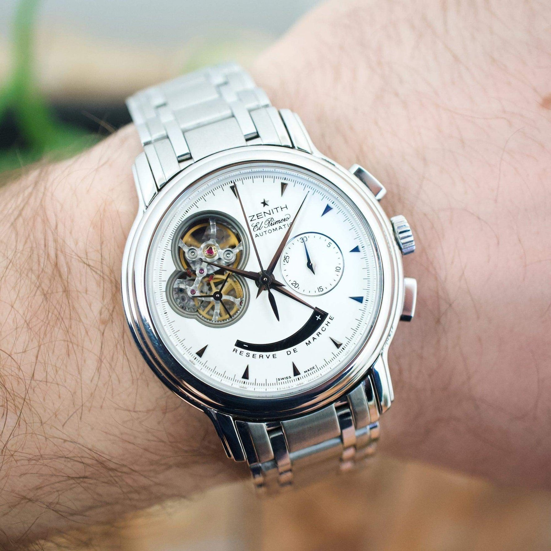 SOLD OUT: Zenith Chronomaster El Primero 03.0240.4021 40MM Open Chronograph White Steel Box and Papers 2003 - WearingTime Luxury Watches