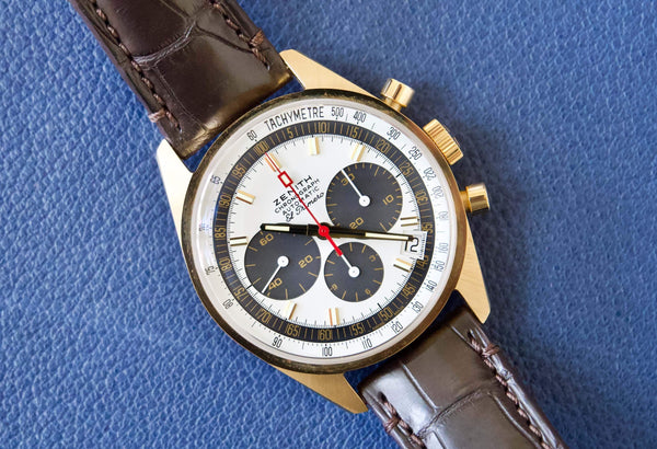 SOLD OUT: Zenith El Primero Revival G381 Chronograph HODINKEE Limited Edition 18k Gold Panda Dial 50 year Warranty 30.G381.400